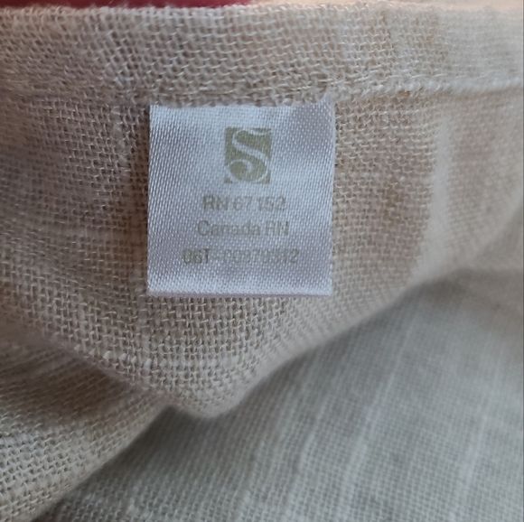 Saro Lifestyle Solid Color Linen Blend Set of 12 Natural, 20" - Picture 3 of 9